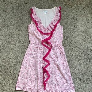 Ann Taylor Loft Bright Pink and White Dress